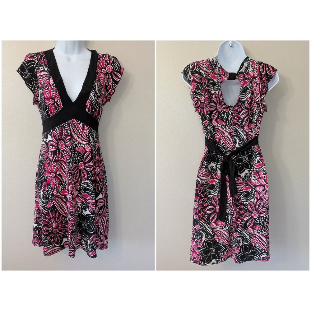 Vintage Y2K Wrapper Babydoll Dress Juniors Large Fairy Grunge Tie Back Floral
